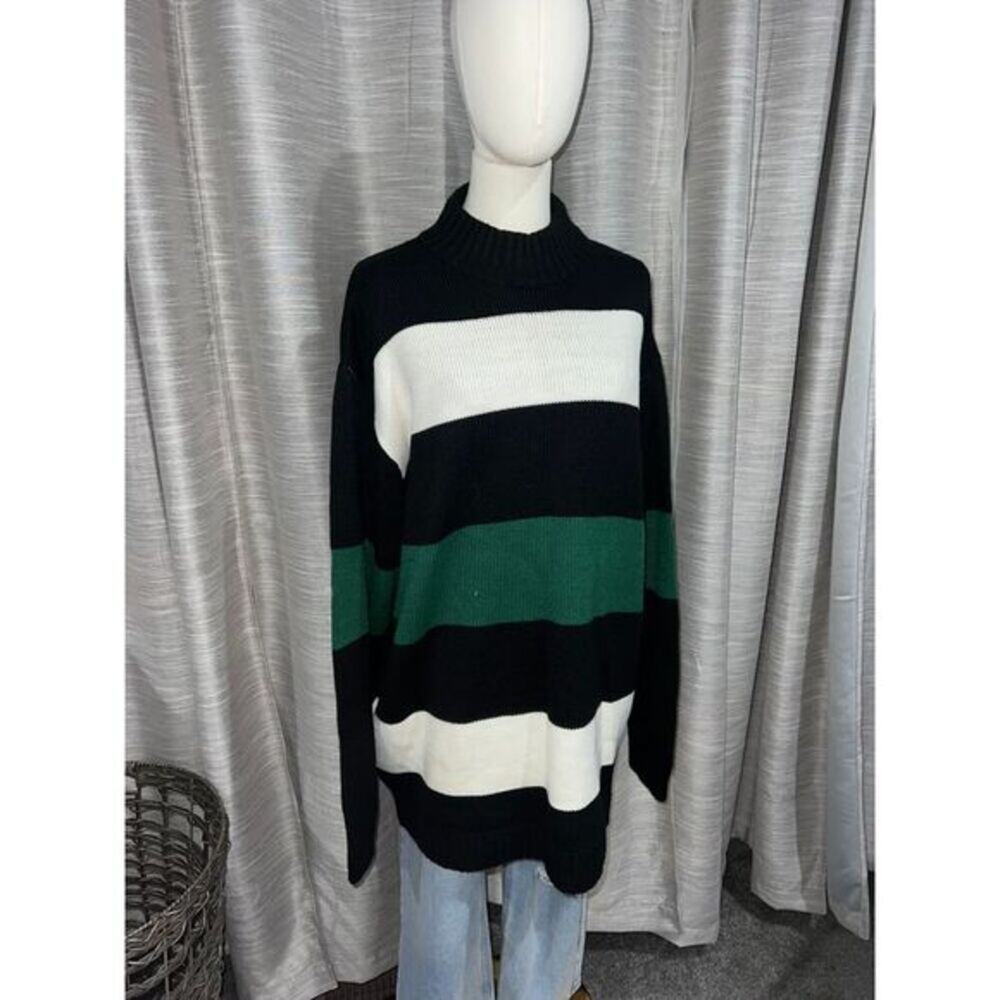 Vintage PJ Mark oversized striped turtleneck‎ sweater